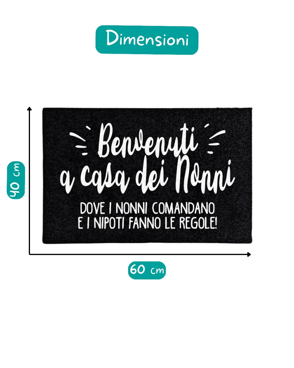 Zerbino "Benvenuti a Casa dei Nonni" Personalizzato con Dedica - Idea Regalo per Nonni, Festa dei Nonni - immagine 6