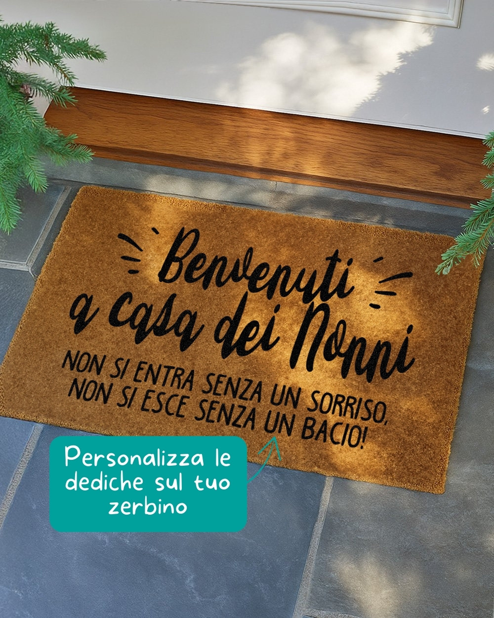 Zerbino "Benvenuti a Casa dei Nonni" Personalizzato con Dedica - Idea Regalo per Nonni, Festa dei Nonni - immagine 3