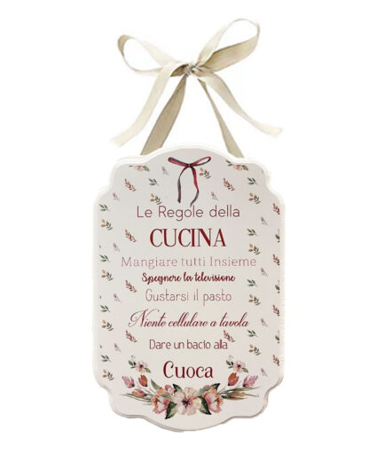 Targhetta da Appendere Le regole della Cucina