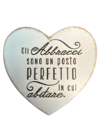 Calamita Cuore con Frase Motivazionale -"Gli Abbracci Sono..." "