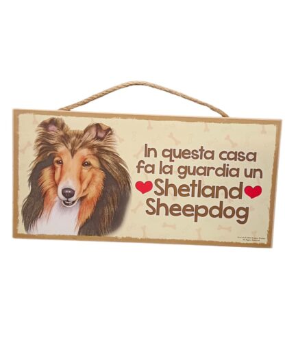 Targhetta shetland sheepdog con Dedica Simpatica da Appendere (Copia)