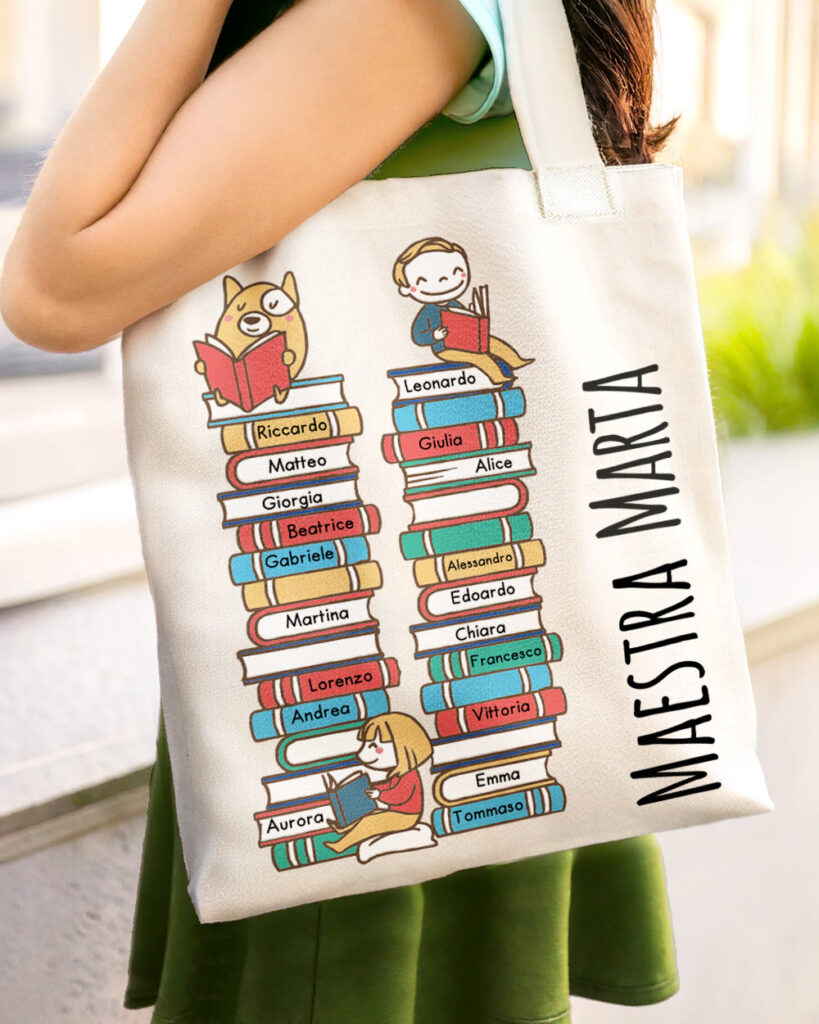 Personalizzato Buon Natale Fantasia Unicorno Grande Borsa Tote In Iuta - Foto 6