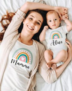 Set Maglietta.body Personalizzato Regalo Festa Mamma