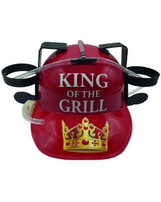 Elmetto Cappello Porta Lattine "King of The Grill" - Idea Spiritosa e Originale per chi Ama Grigliare