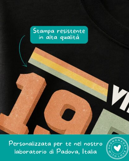 T-shirt Maglietta da Uomo "Vintage" Personalizzata con Anno di Nascita - Idea Regalo Compleanno Importante Lui - immagine 3