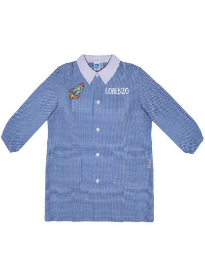 Grembiule Siggi Blu a Quadretti per Asilo e Scuola dell’Infanzia Personalizzato con Nome e Personaggio – Idea Grembiule per Bambino, Back to School - immagine 14