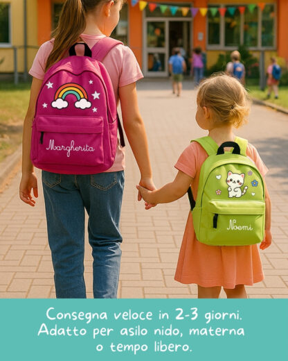 Zainetto Asilo Personalizzato con Nome e Personaggio - Zaino Scuola Materna per Bambini - Zainetto Sport Personalizzato - immagine 11