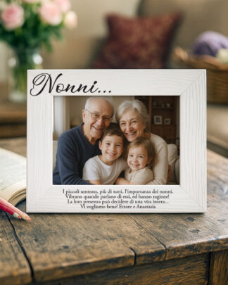 Cornice in Legno "Nonni..." Personalizzata con Dedica - Idea Regalo per i Nonni, Festa dei Nonni
