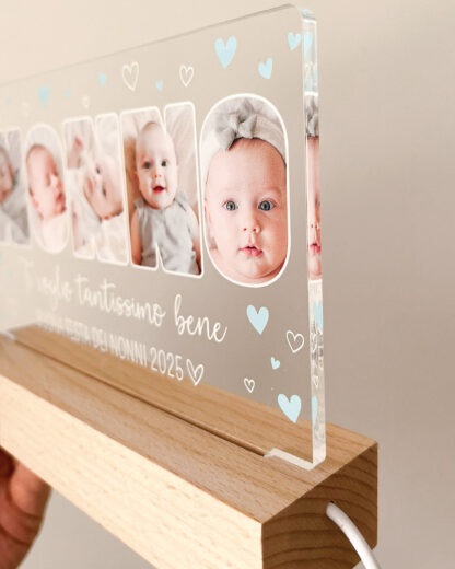 Lampada a Led Placca in Plexiglass “Nonno” Personalizzata con Foto, Dedica – Idea Regalo per il Nonno, Festa dei Nonni - immagine 17