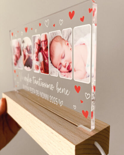 Lampada a Led Placca in Plexiglass “Nonno” Personalizzata con Foto, Dedica – Idea Regalo per il Nonno, Festa dei Nonni - immagine 19