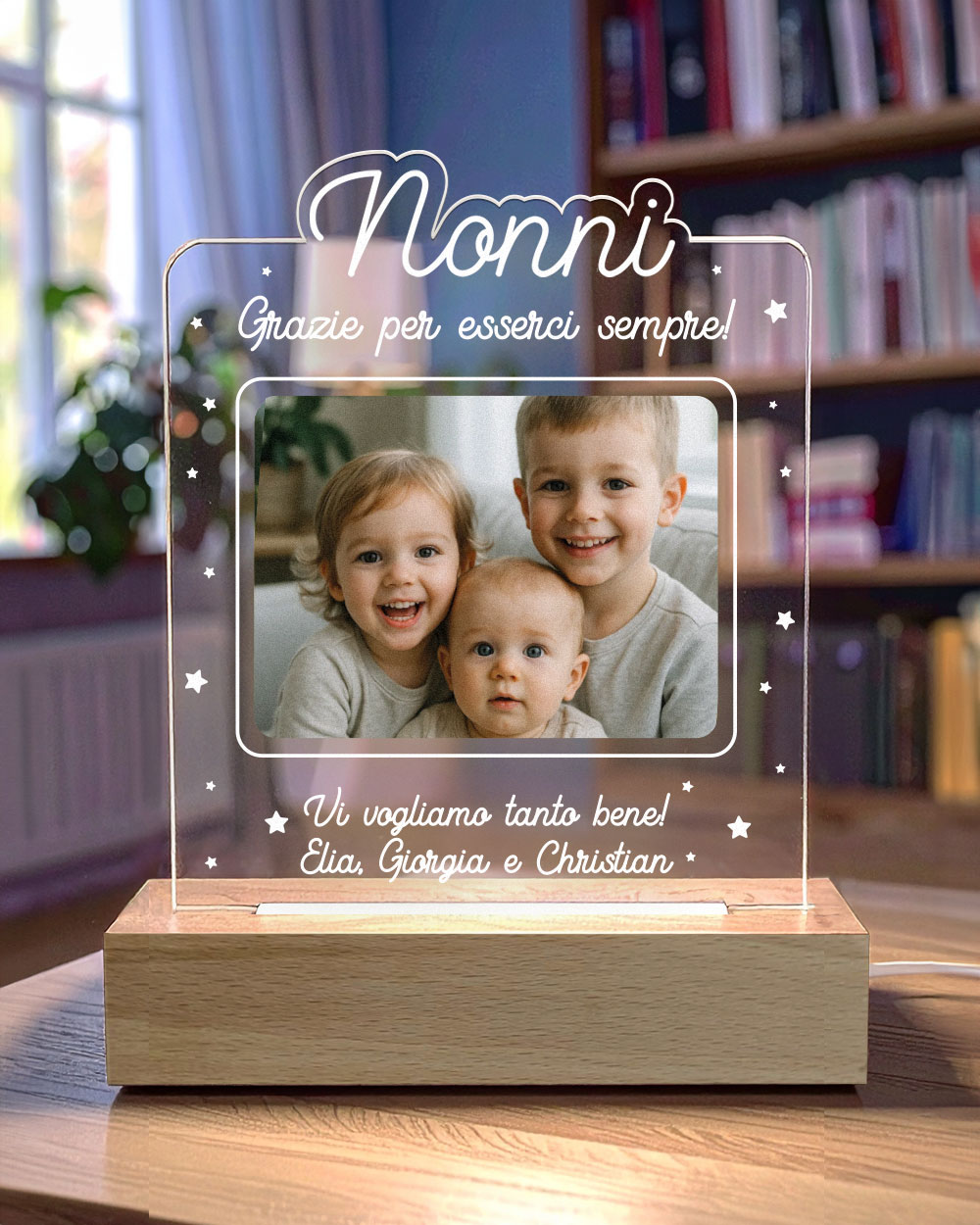 Lampada Personalizzata Foto Dedica Regalo Nonni 2