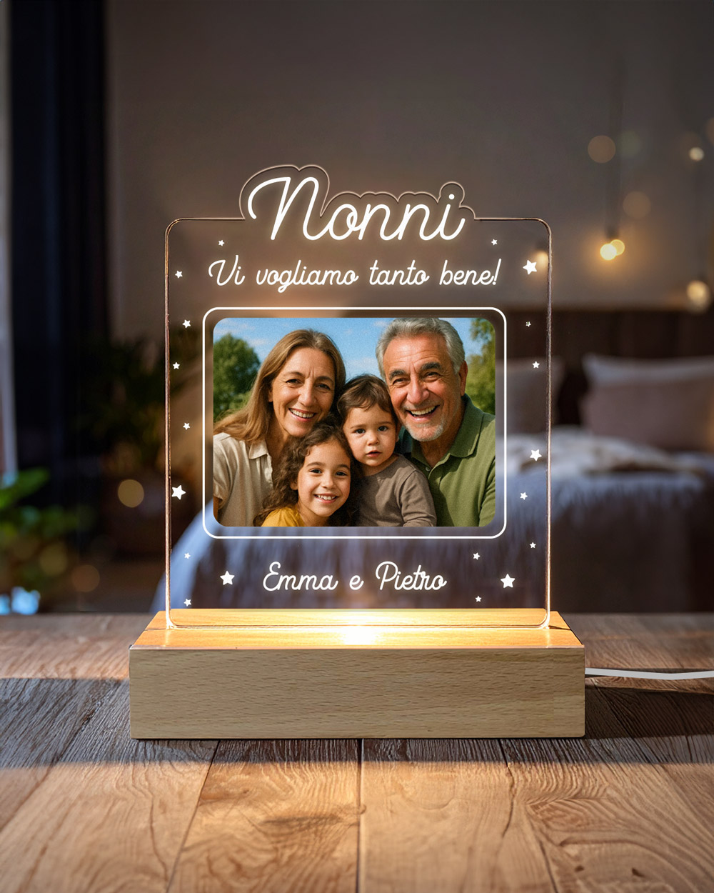 Lampada Personalizzata Foto Dedica Regalo Nonni04