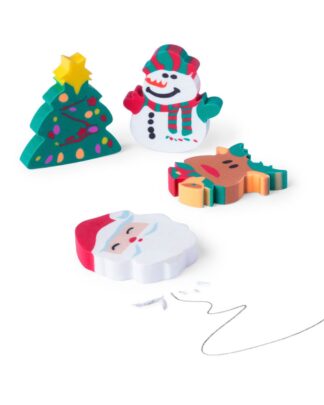 Set di Gomme Natalizie – 4 Pezzi - Idea Regalo per Bambini