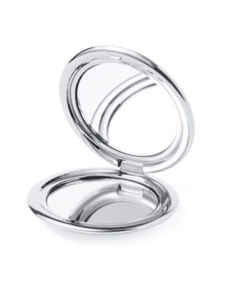 Specchietto pieghevole da Borsa con Elegante Finitura Metallica Color Argento