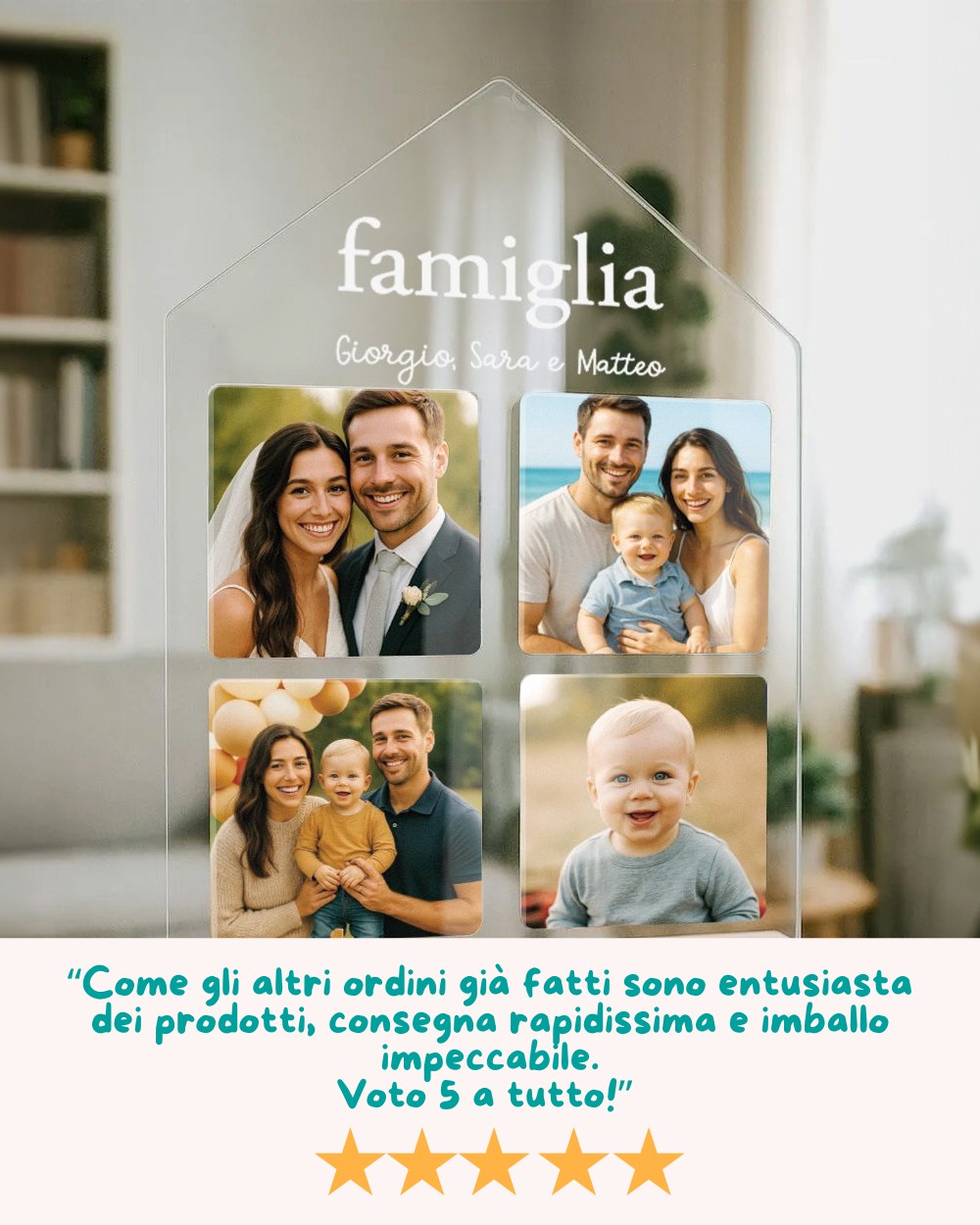 Targhetta Famiglia Attacca E Stacca Con Foto 1