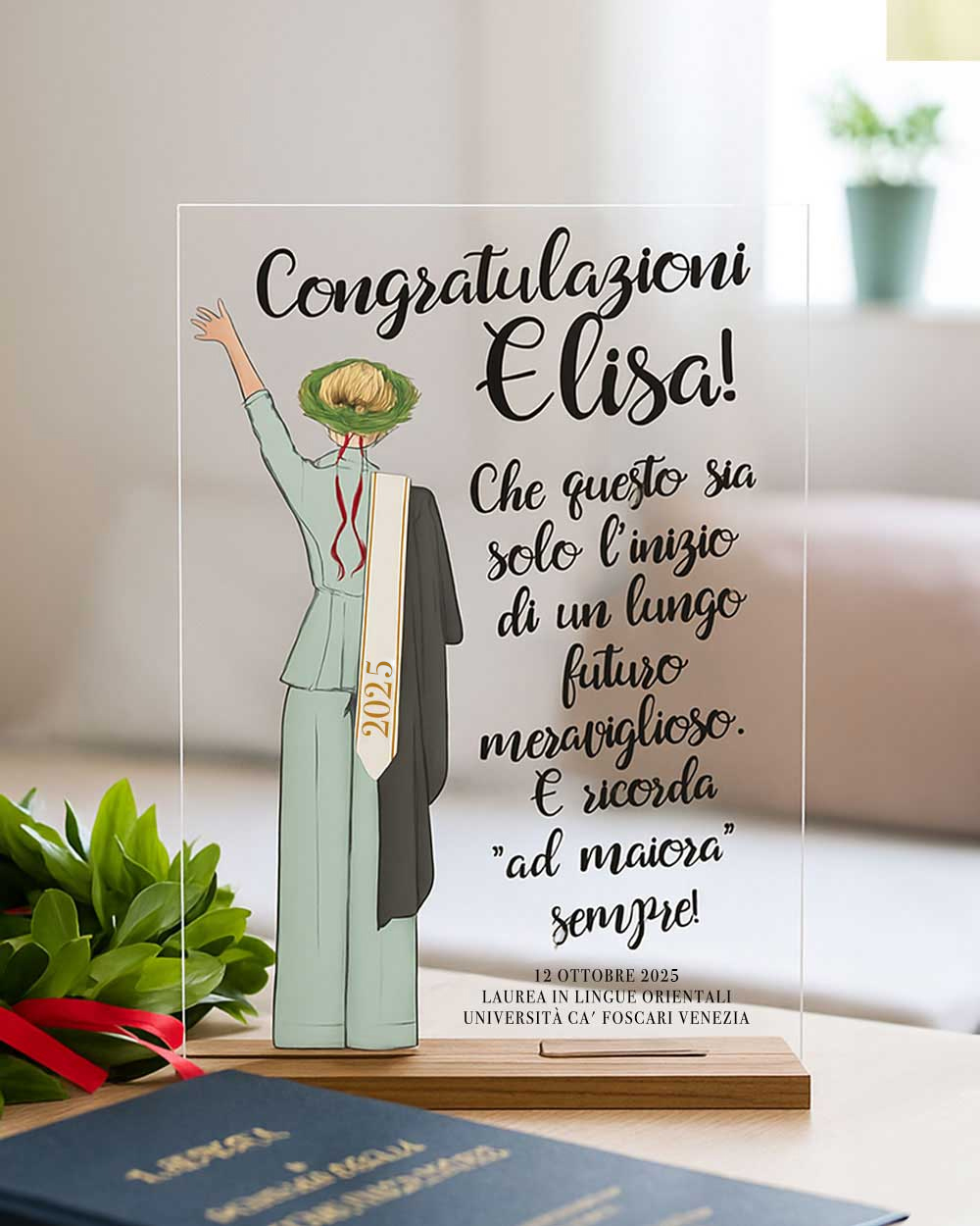 JMIMO Targa In Acrilico Ispiratrice Per Figlia – Regalo Da Mamma O Papà – Compleanno, Laurea, Natale