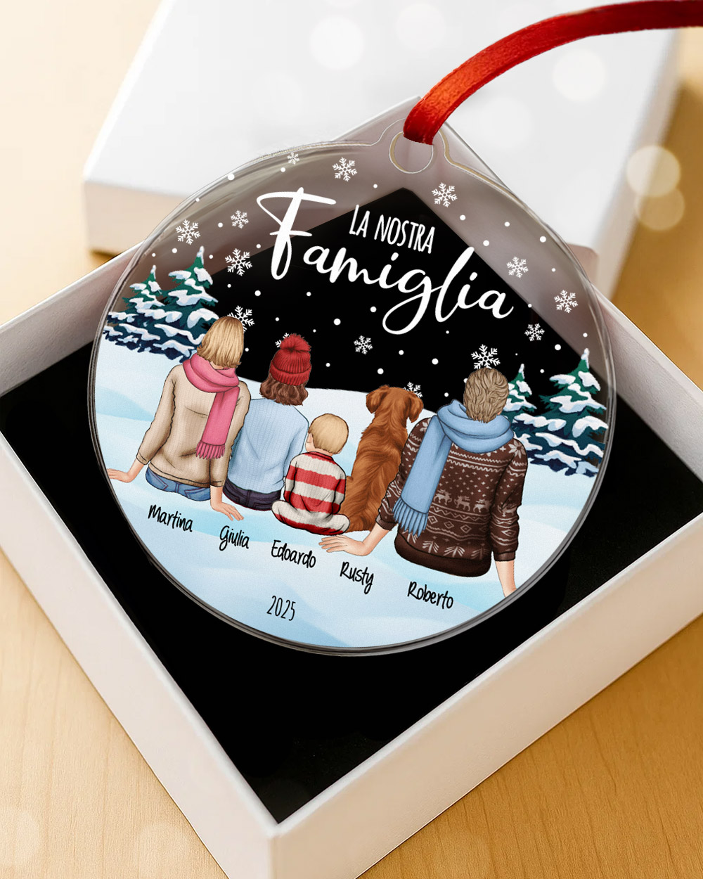 Pallina Decorazione Natale Personalizzata Regalo Famiglia Ritratto03