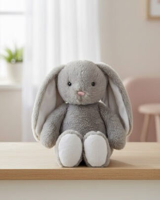 Peluche Coniglietto Grigio Morbido - Compagno di Coccole per Grandi e Piccini