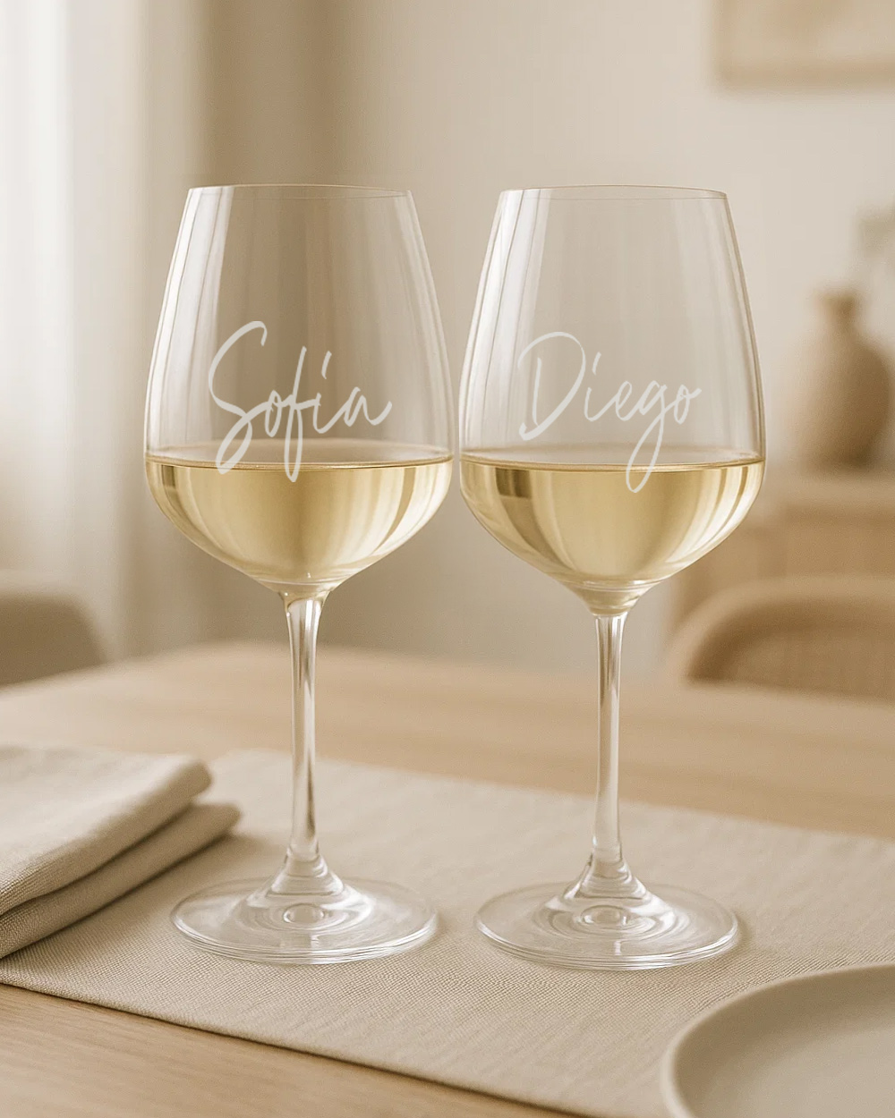 Coppia Bianco Coppia Calici Incisione Nomi Coppia Calici Anniversario Matrimonio Personalizzati Sposi San Valentino 03