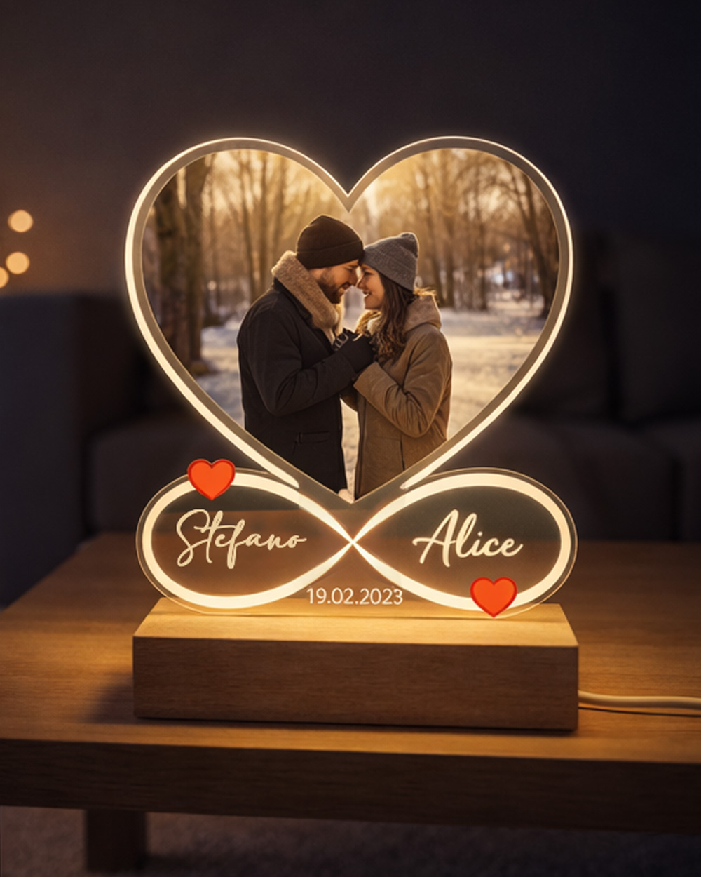 Lucchetto dell'amore a forma di cuore, con incisione, oro
