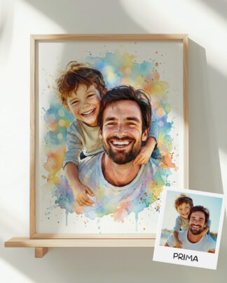 RITRATTO-acquerello-da-foto-personalizzato-papa-figlio-neonatodw