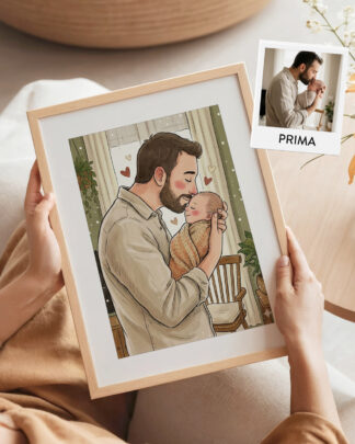 Ritratto, Illustrazione Digitale Effetto Fumetto dalla Tua Foto – Idea Regalo per Papà, Compleanno, Festa del Papà