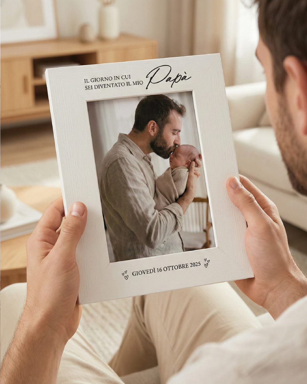 Regalo Personalizzato Cornice Porta Foto Prima Festa Papa