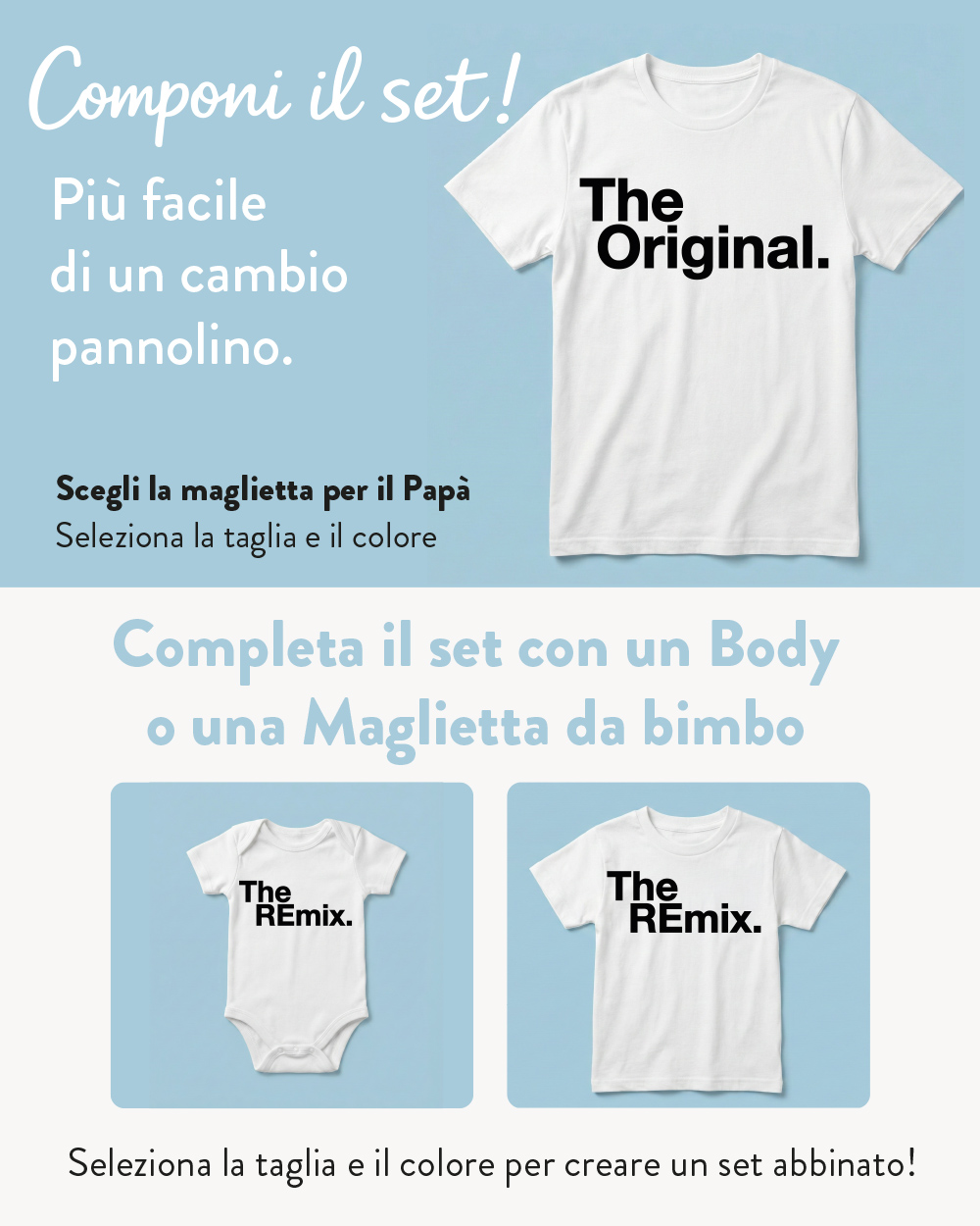 Set Coordinato Body Maglietta Regalo Personalizzato Festa Papa Compleanno04