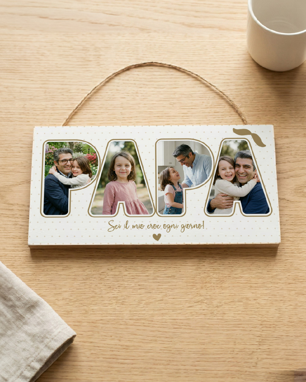 Targa In Legno Personalizzata 'Thank You, Sei Un Pezzo Importante Della Mia Vita' – Idea Regalo Per Papà
