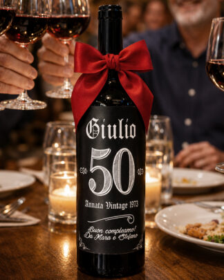 Bottiglia Personalizzata con Nome e Anni in Stile Vintage - Idea Regalo Compleanno