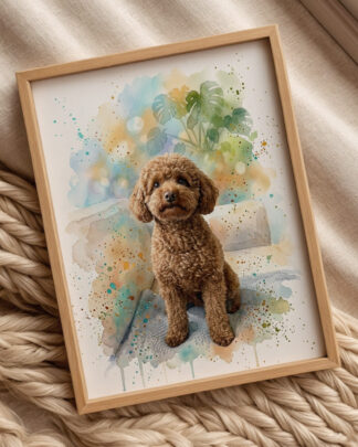 Acquerello Ritratto Barboncino Personalizzato Intelligenza Artificiale Su Misura3