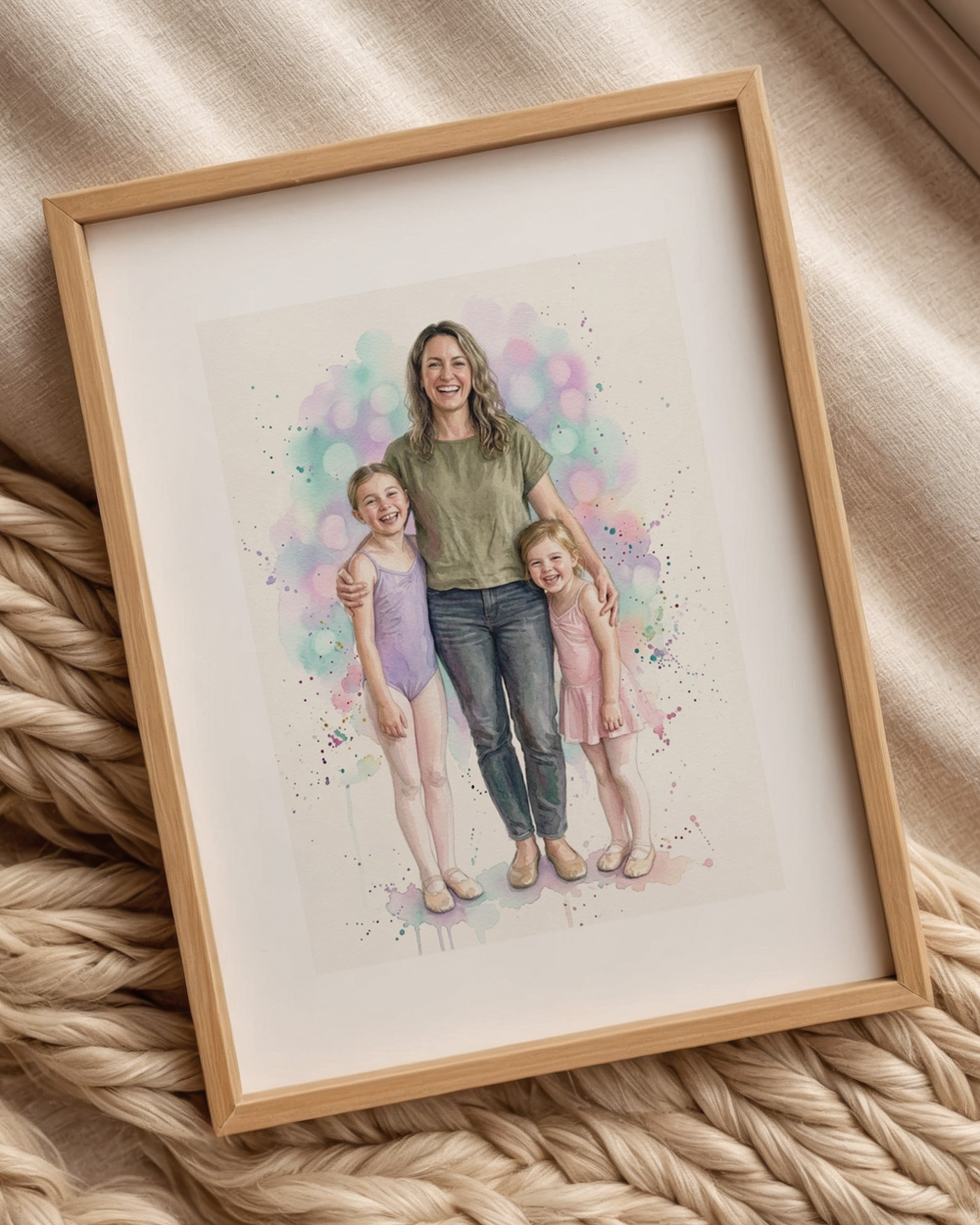 ritratto acquerello personalizzato insegnante di danza su misura - idea regalo originale