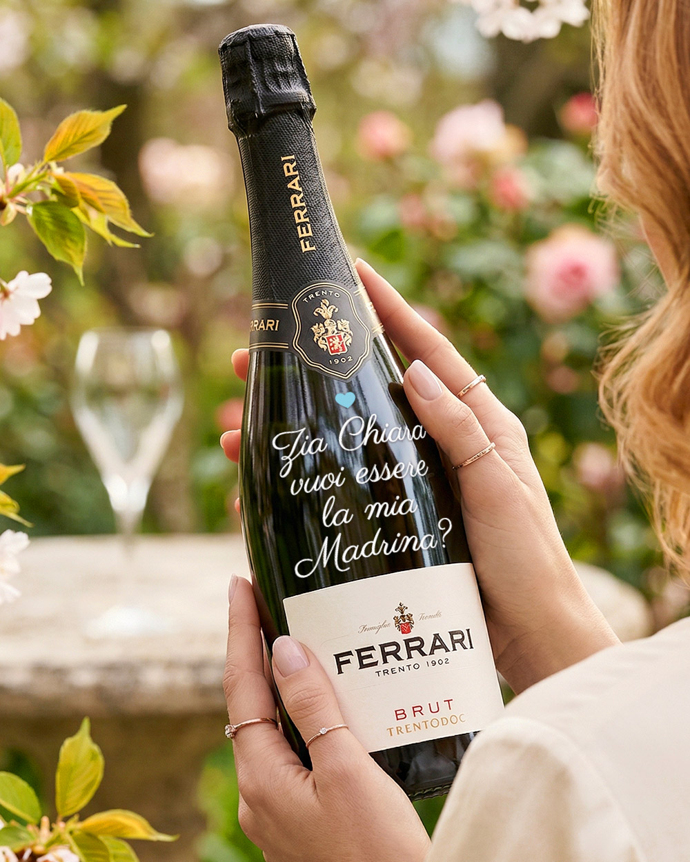 bottiglia di vino personalizzata con dedica – idea regalo per padrino e madrina di battesimo