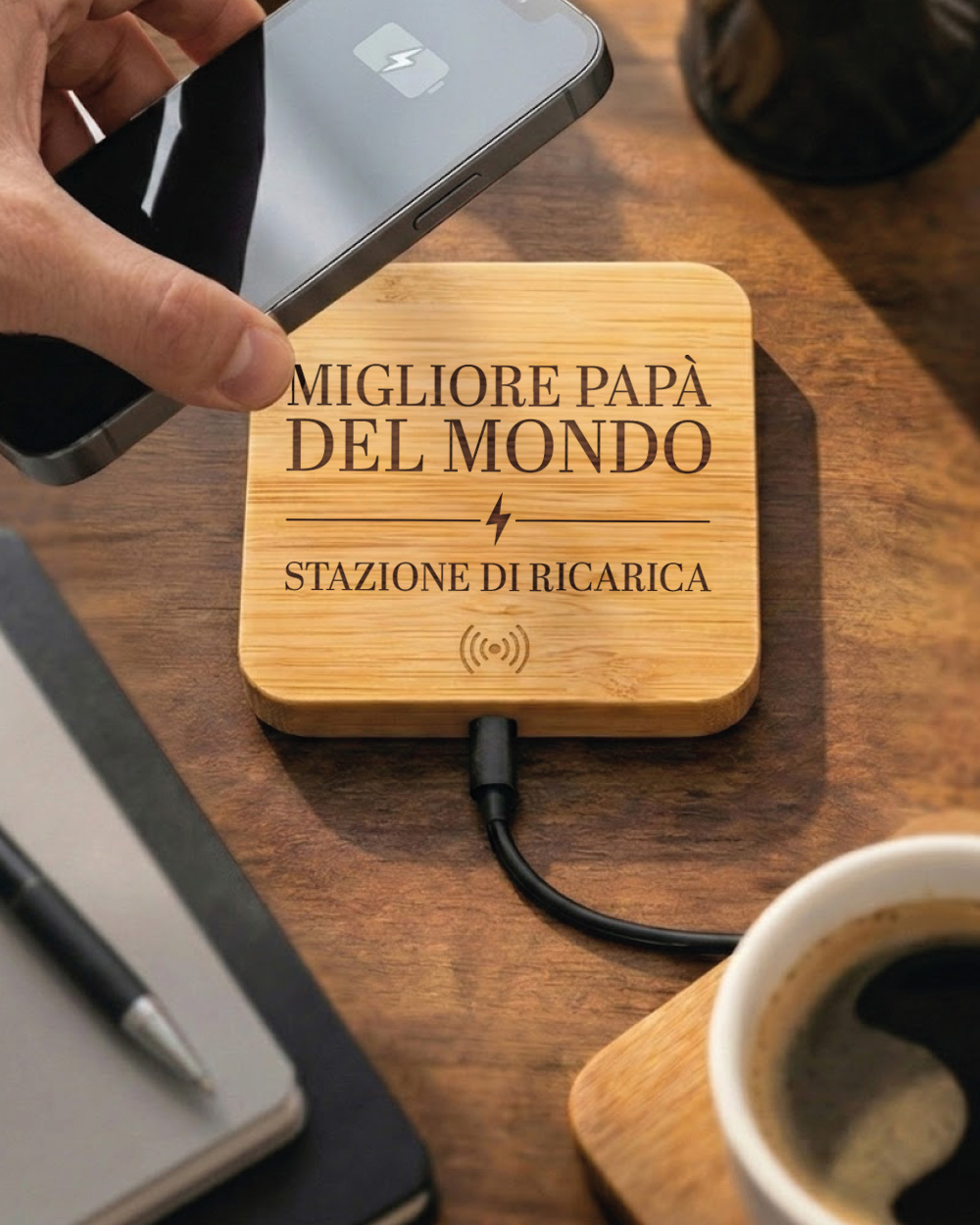 Legami Caricabatterie Wireless Super Fast A Forma Di Panda – 10W, Qi, Cavo USB-C Incluso, Protezione Sovraccarico