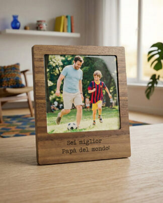 Mini Cornice da Tavolo Polaroid con Foto e Dedica - Idea Regalo Festa del Papà
