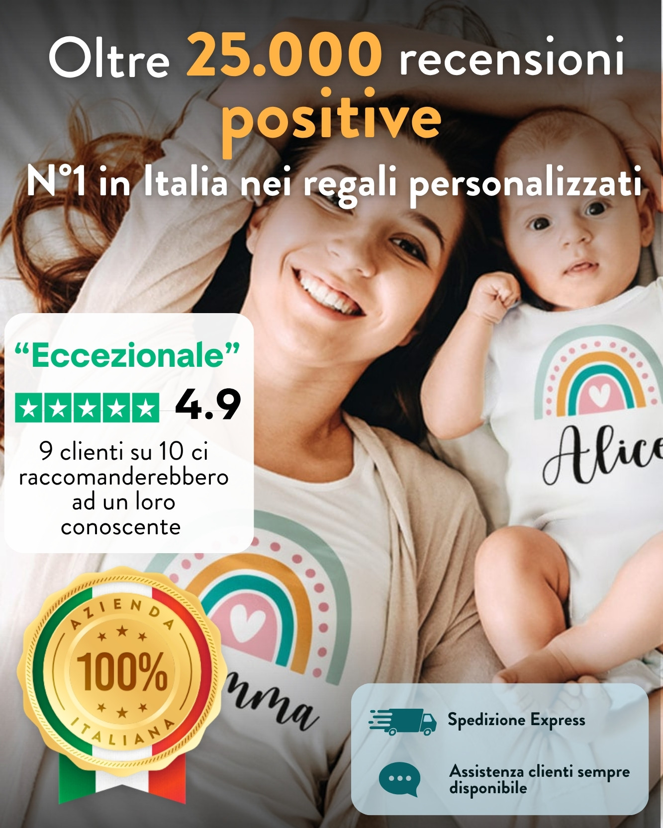 Set Coordinato Magliette T-Shirt Personalizzate Mamma e Figlia/o Arcobaleno Boho con Nome - Idea Regalo per la Mamma, Festa della Mamma - immagine 16