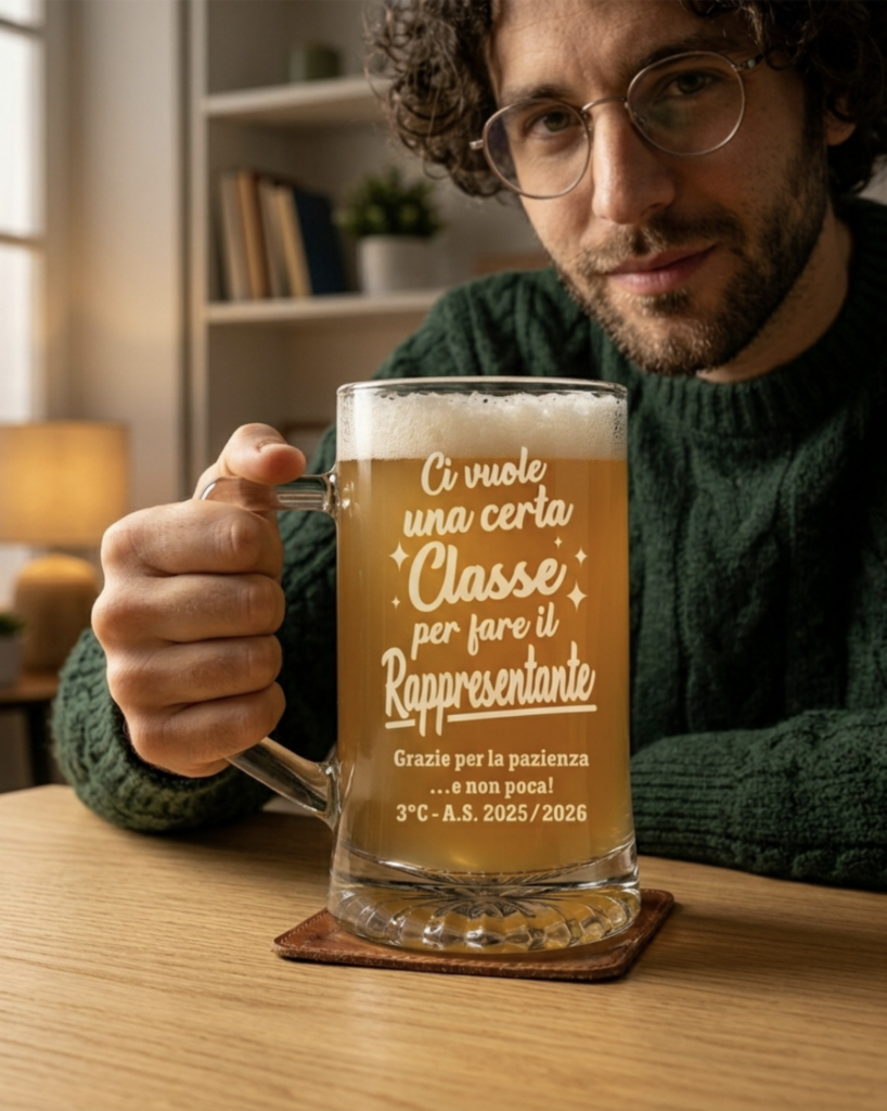 Boccale da Birra 50 cl 40 anni Buon Copleanno con incisione - Idea regalo