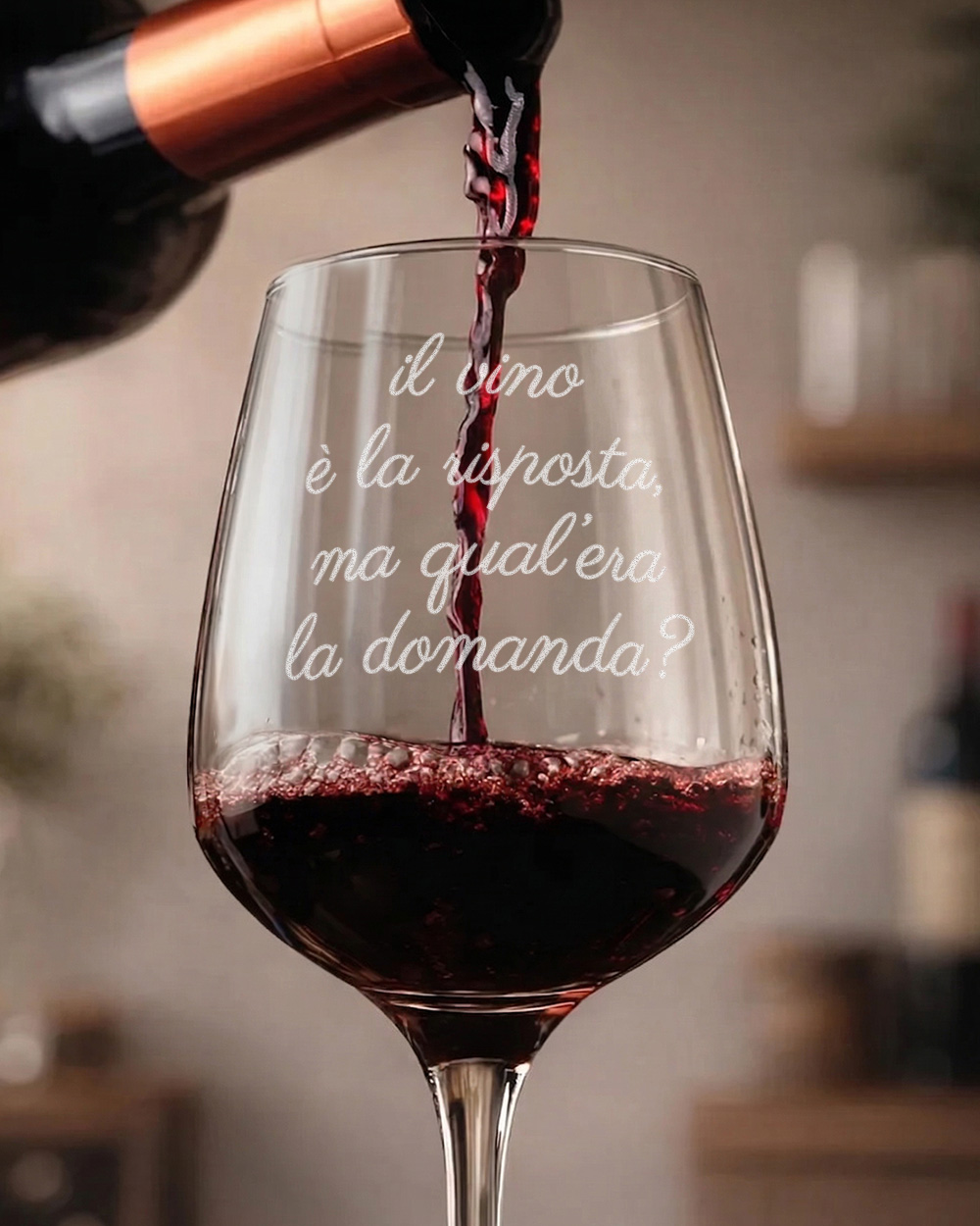 Calice in vetro inciso a laser con frase personalizzata regalo anniversario