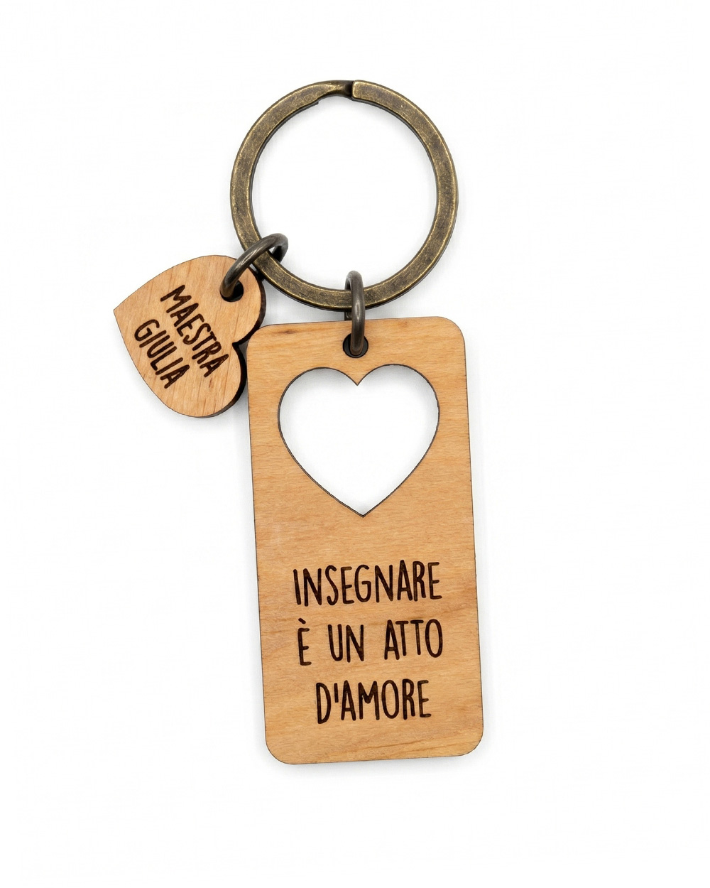 portachiavi legno personalizzato idea regalo maestra scuola fine anno