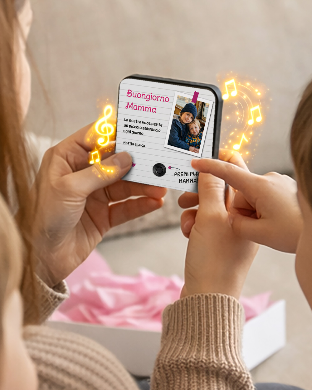 calamita musicale come funziona USB-C personalizzata mamma