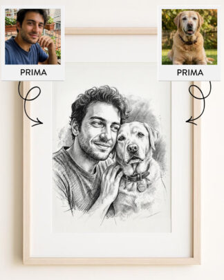 ritratto-matita-da-due-foto-diverse-assieme-cane-uomo