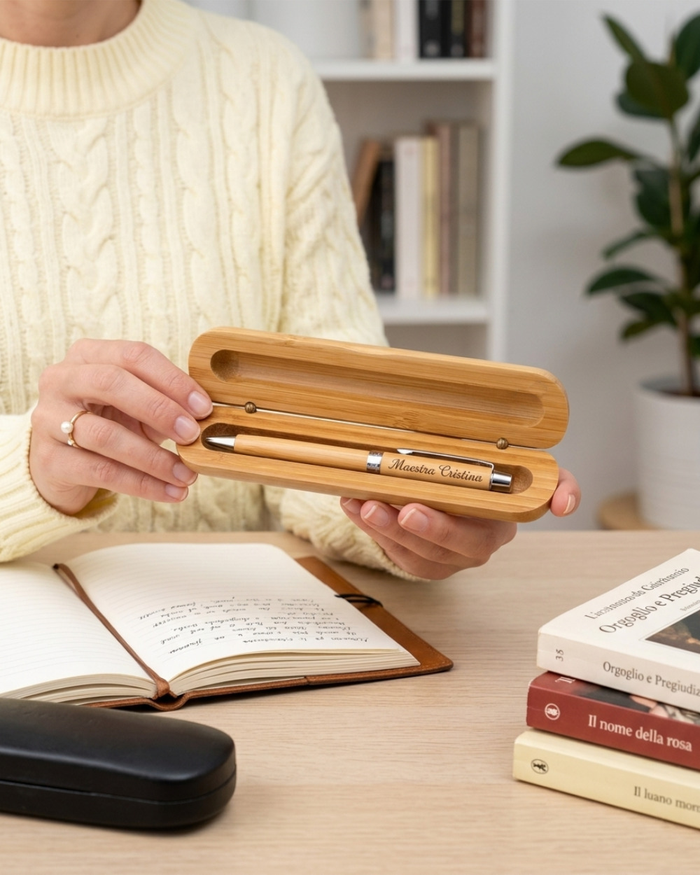 configuratore penna legno personalizzata maestra nome incisione