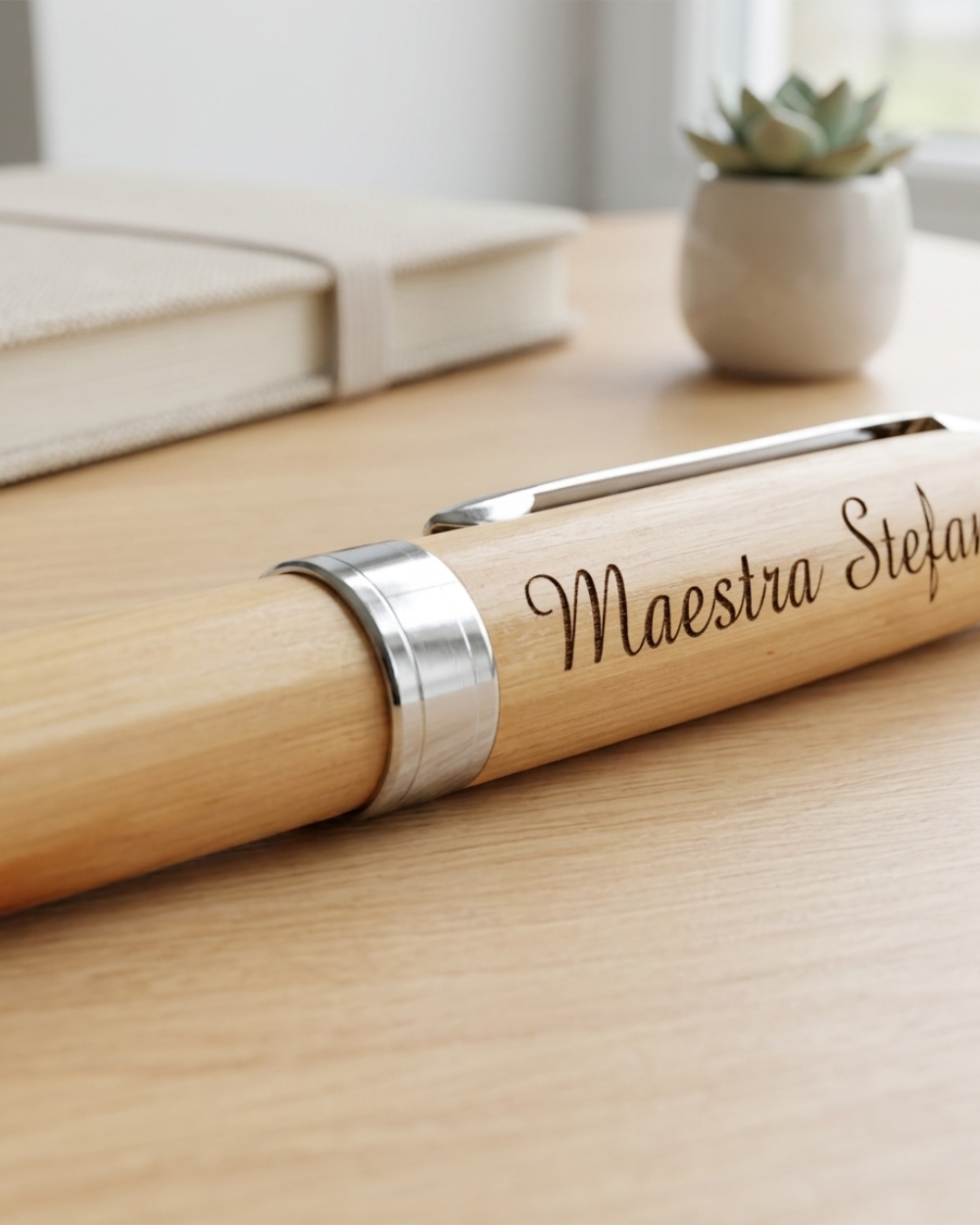 set penna astuccio legno maestra regalo personalizzato laboratorio Padova