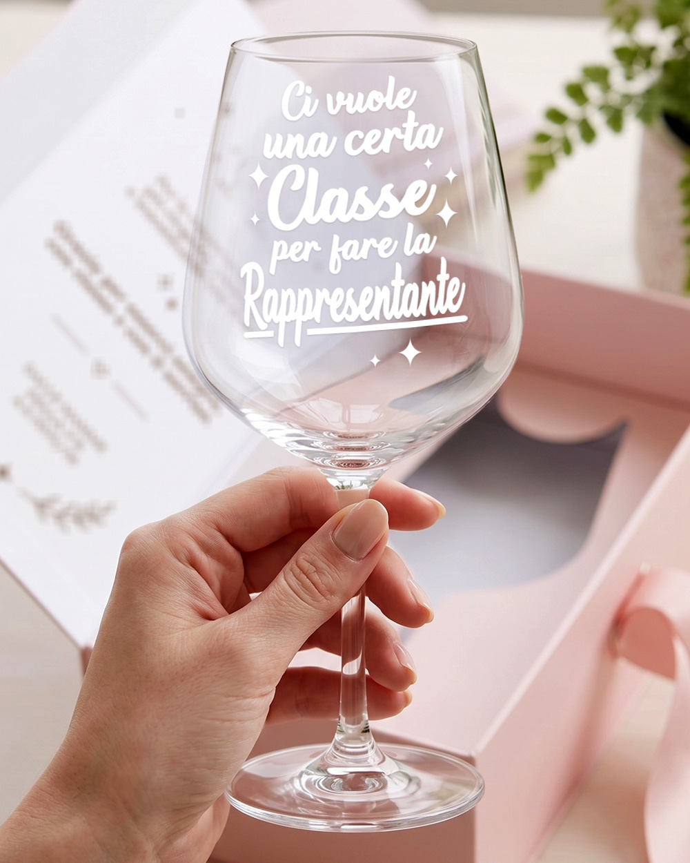 cofanetto regalo calice e bottiglia di vino pregiato per rappresentante di classe