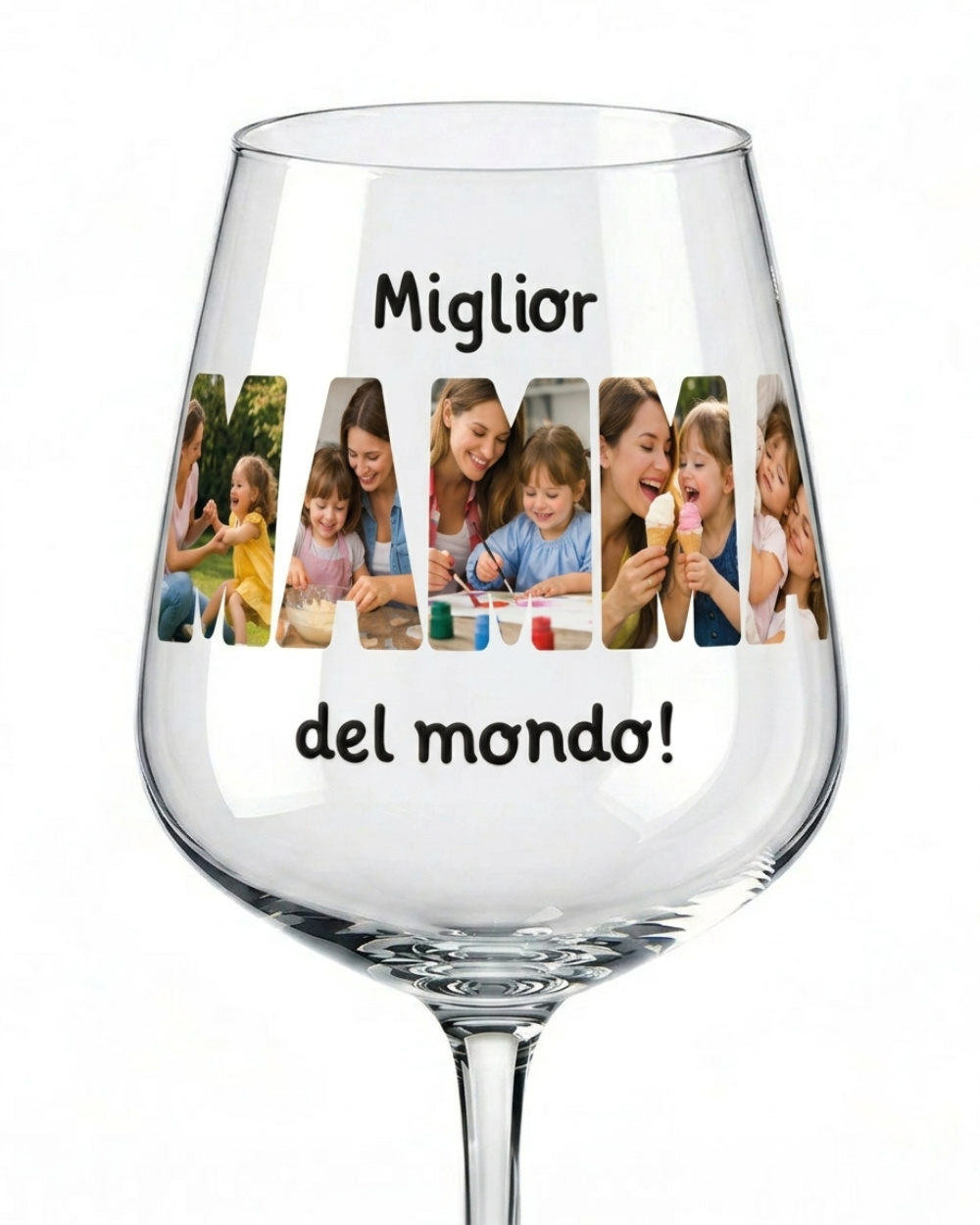 Calice personalizzato con foto - regalo compleanno mamma stampa ultra resistente