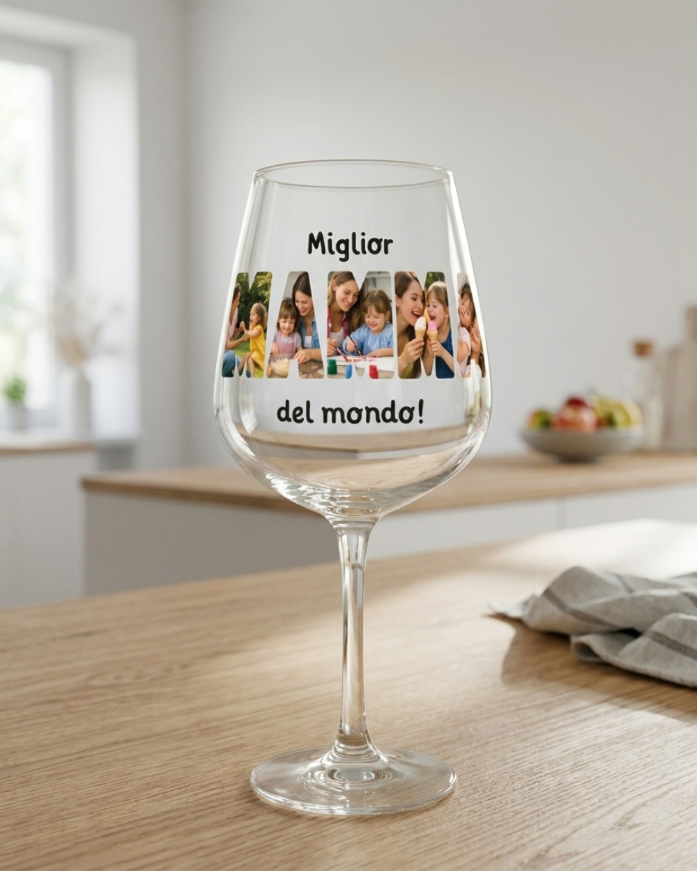 Calice personalizzato con foto - regalo compleanno mamma stampa ultra resistente