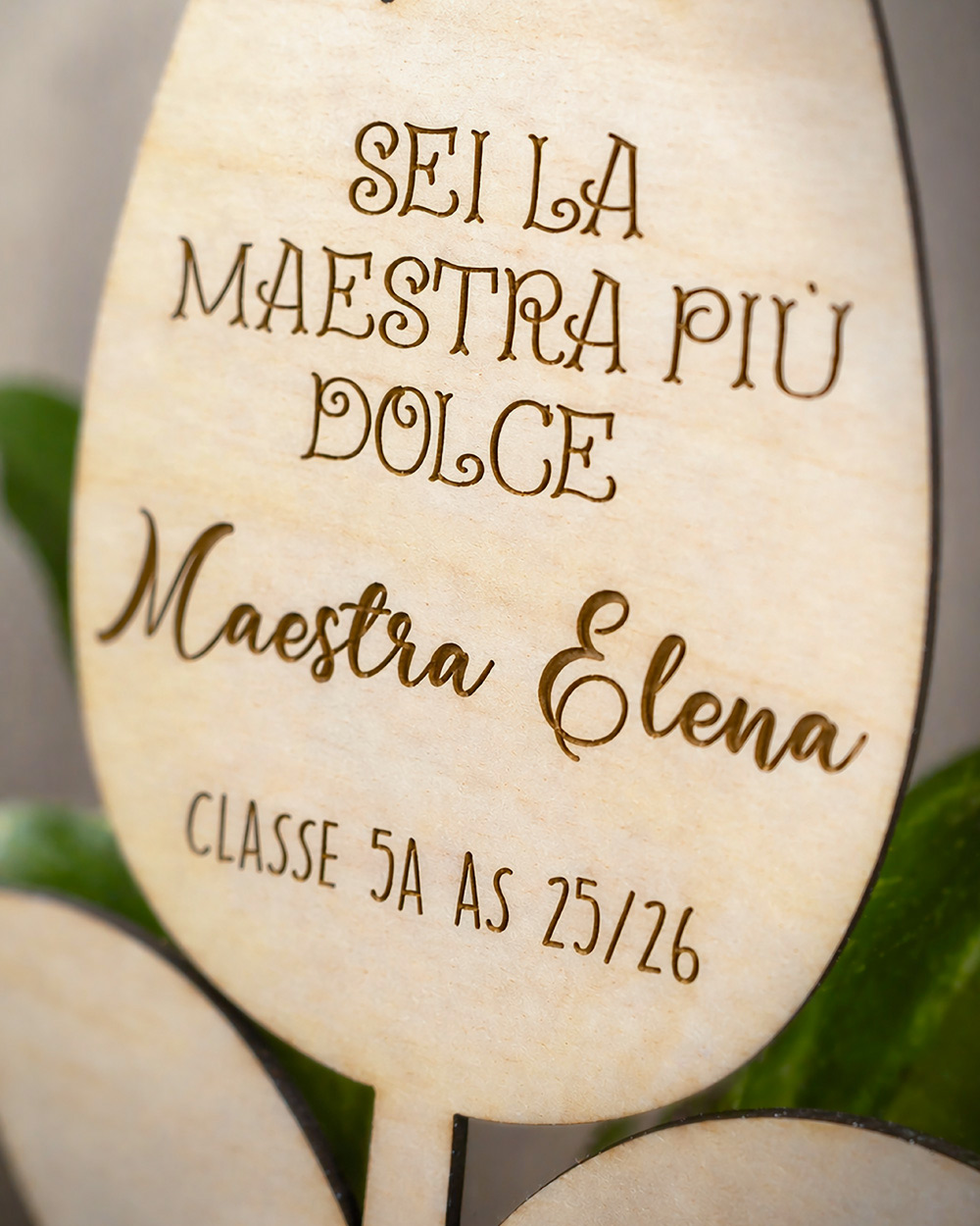Segnapiante a forma di tulipano personalizzato, regalo fine anno per la maestra