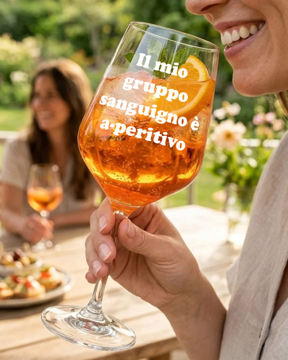 Calice da spritz aperitivo con scritta divertente A-peritivo in stampa UV-DTF - regalo compleanno originale