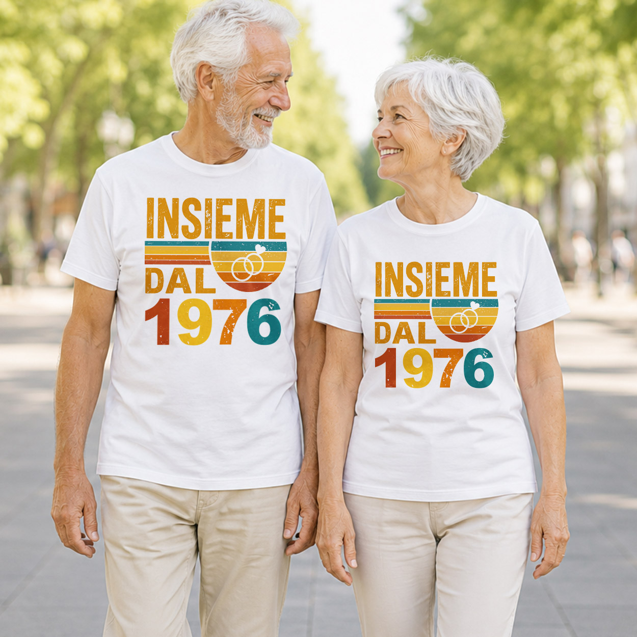 Coppia di t-shirt personalizzate Insieme dal con anno, idea regalo anniversario