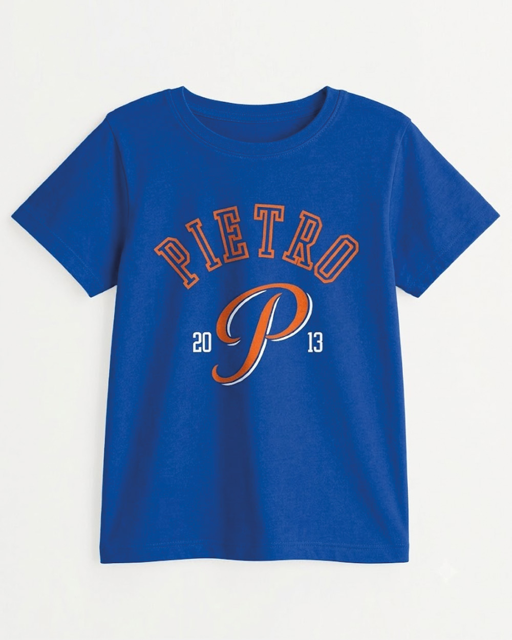 T-shirt bambino 100% cotone personalizzata con nome, dettaglio della stampa